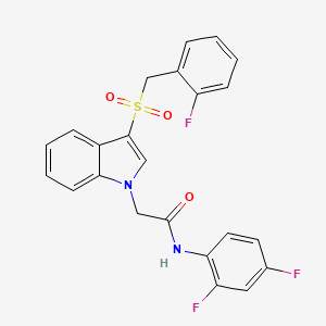molecular formula C23H17F3N2O3S B2760500 N-(2,4-difluorophenyl)-2-(3-((2-fluorobenzyl)sulfonyl)-1H-indol-1-yl)acetamide CAS No. 891119-11-2