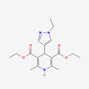 3,5-diethyl 4-(1-ethyl-1H-pyrazol-4-yl)-2,6-dimethyl-1,4-dihydropyridine-3,5-dicarboxylate