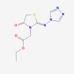 ethyl 2-[4-oxo-2-(4H-1,2,4-triazol-4-ylimino)-1,3-thiazolan-3-yl]acetate