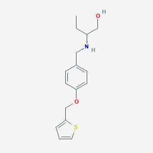 molecular formula C16H21NO2S B276051 2-{[4-(Thiophen-2-ylmethoxy)benzyl]amino}butan-1-ol 
