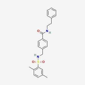 molecular formula C24H26N2O3S B2760517 4-[(2,5-二甲基苯基磺酰氨基)甲基]-N-(2-苯乙基)苯甲酰胺 CAS No. 690643-97-1