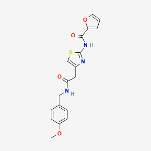 molecular formula C18H17N3O4S B2760518 N-(4-(2-((4-methoxybenzyl)amino)-2-oxoethyl)thiazol-2-yl)furan-2-carboxamide CAS No. 923178-65-8