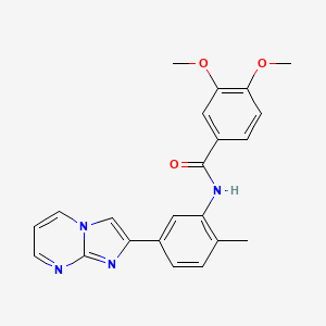 molecular formula C22H20N4O3 B2760521 N-(5-(imidazo[1,2-a]pyrimidin-2-yl)-2-methylphenyl)-3,4-dimethoxybenzamide CAS No. 862810-24-0