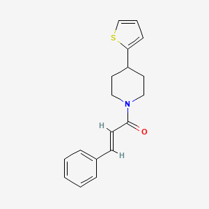 (E)-3-phenyl-1-(4-(thiophen-2-yl)piperidin-1-yl)prop-2-en-1-one