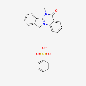 molecular formula C23H20N2O4S B2760527 6-methyl-5-oxo-6,11-dihydro-5H-isoindolo[2,1-a]quinazolin-12-ium 4-methylbenzenesulfonate CAS No. 1058702-31-0