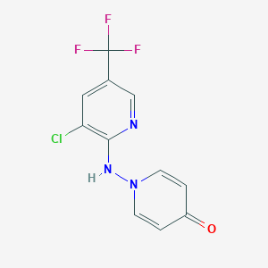 molecular formula C11H7ClF3N3O B2760532 1-{[3-氯-5-(三氟甲基)-2-吡啶基]氨基}-4(1H)-吡啶酮 CAS No. 866136-13-2