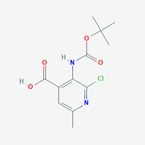 molecular formula C12H15ClN2O4 B2760533 2-Chloro-6-methyl-3-[(2-methylpropan-2-yl)oxycarbonylamino]pyridine-4-carboxylic acid CAS No. 2248369-45-9