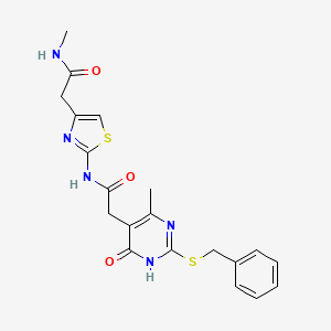 2-(2-(benzylthio)-4-methyl-6-oxo-1,6-dihydropyrimidin-5-yl)-N-(4-(2-(methylamino)-2-oxoethyl)thiazol-2-yl)acetamide