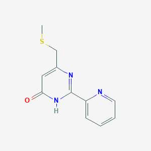 molecular formula C11H11N3OS B2760545 6-((Methylsulfanyl)methyl)-2-(2-pyridinyl)-4-pyrimidinol CAS No. 477886-09-2