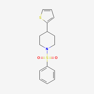 molecular formula C15H17NO2S2 B2760549 1-(苯基磺酰)-4-(噻吩-2-基)哌嗪 CAS No. 1396886-28-4