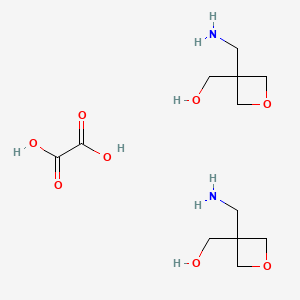 molecular formula C12H24N2O8 B2760550 [3-(Aminomethyl)oxetan-3-yl]methanol hemioxalate CAS No. 1523571-98-3
