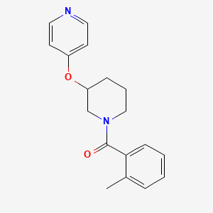 molecular formula C18H20N2O2 B2760555 4-{[1-(2-methylbenzoyl)piperidin-3-yl]oxy}pyridine CAS No. 2034432-92-1