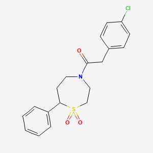 2-(4-Chlorophenyl)-1-(1,1-dioxido-7-phenyl-1,4-thiazepan-4-yl)ethanone