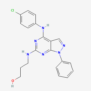 3-({4-[(4-chlorophenyl)amino]-1-phenyl-1H-pyrazolo[3,4-d]pyrimidin-6-yl}amino)propan-1-ol