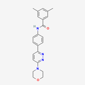 molecular formula C23H24N4O2 B2760592 3,5-dimethyl-N-(4-(6-morpholinopyridazin-3-yl)phenyl)benzamide CAS No. 899746-11-3