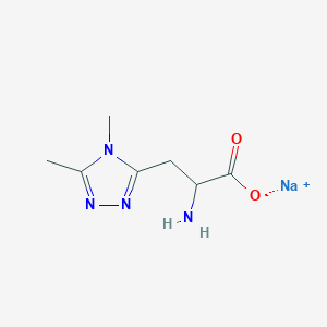 molecular formula C7H11N4NaO2 B2760595 Sodium;2-amino-3-(4,5-dimethyl-1,2,4-triazol-3-yl)propanoate CAS No. 2377032-92-1