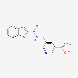 N-((5-(furan-2-yl)pyridin-3-yl)methyl)benzofuran-2-carboxamide