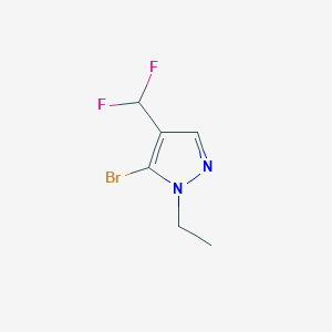 molecular formula C6H7BrF2N2 B2760602 5-Bromo-4-(difluoromethyl)-1-ethylpyrazole CAS No. 2248389-46-8