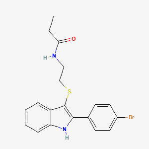N-(2-((2-(4-bromophenyl)-1H-indol-3-yl)thio)ethyl)propionamide