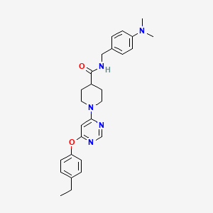 molecular formula C27H33N5O2 B2760619 N-[4-(dimethylamino)benzyl]-1-[6-(4-ethylphenoxy)pyrimidin-4-yl]piperidine-4-carboxamide CAS No. 1115999-18-2