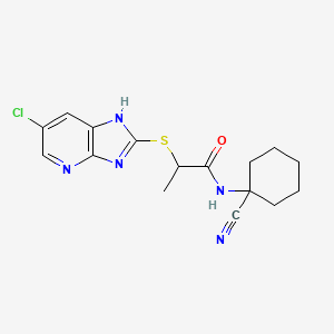 2-[(6-chloro-1H-imidazo[4,5-b]pyridin-2-yl)sulfanyl]-N-(1-cyanocyclohexyl)propanamide