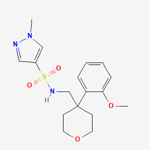 N-((4-(2-methoxyphenyl)tetrahydro-2H-pyran-4-yl)methyl)-1-methyl-1H-pyrazole-4-sulfonamide