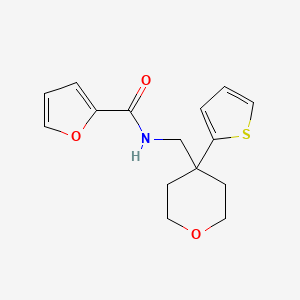 molecular formula C15H17NO3S B2760643 N-((4-(thiophen-2-yl)tetrahydro-2H-pyran-4-yl)methyl)furan-2-carboxamide CAS No. 1203194-50-6