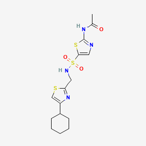 N-(5-(N-((4-cyclohexylthiazol-2-yl)methyl)sulfamoyl)thiazol-2-yl)acetamide
