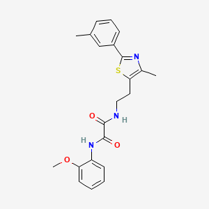 molecular formula C22H23N3O3S B2760656 N1-(2-甲氧基苯基)-N2-(2-(4-甲基-2-(间甲苯)噻唑-5-基)乙基)草酰胺 CAS No. 894018-29-2