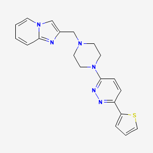 molecular formula C20H20N6S B2760667 2-[[4-(6-Thiophen-2-ylpyridazin-3-yl)piperazin-1-yl]methyl]imidazo[1,2-a]pyridine CAS No. 2415503-25-0