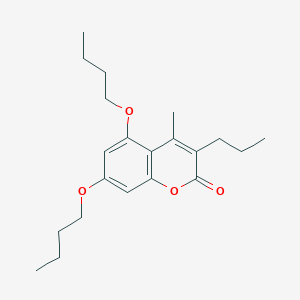molecular formula C21H30O4 B2760670 5,7-dibutoxy-4-methyl-3-propyl-2H-chromen-2-one CAS No. 314742-74-0