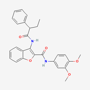 molecular formula C27H26N2O5 B2760695 N-(3,4-dimethoxyphenyl)-3-(2-phenylbutanamido)benzofuran-2-carboxamide CAS No. 888454-92-0