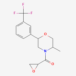 molecular formula C15H16F3NO3 B2760701 [5-Methyl-2-[3-(trifluoromethyl)phenyl]morpholin-4-yl]-(oxiran-2-yl)methanone CAS No. 2411307-38-3