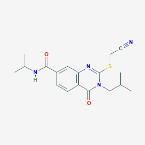 molecular formula C18H22N4O2S B2760704 2-((cyanomethyl)thio)-3-isobutyl-N-isopropyl-4-oxo-3,4-dihydroquinazoline-7-carboxamide CAS No. 946270-12-8