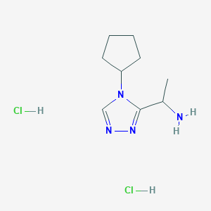[1-(4-Cyclopentyl-4H-1,2,4-triazol-3-yl)ethyl]amine dihydrochloride