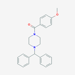 molecular formula C25H26N2O2 B276071 (4-Benzhydrylpiperazin-1-yl)-(4-methoxyphenyl)methanone 