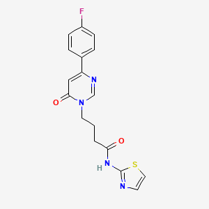 molecular formula C17H15FN4O2S B2760710 4-(4-(4-fluorophenyl)-6-oxopyrimidin-1(6H)-yl)-N-(thiazol-2-yl)butanamide CAS No. 1257548-78-9