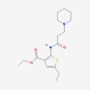 Ethyl 5-ethyl-2-[(3-piperidin-1-ylpropanoyl)amino]thiophene-3-carboxylate