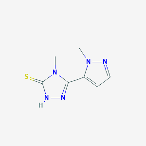 molecular formula C7H9N5S B2760721 4-methyl-5-(1-methyl-1H-pyrazol-5-yl)-4H-1,2,4-triazole-3-thiol CAS No. 914096-56-3