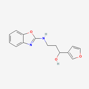 B2760725 3-(1,3-Benzoxazol-2-ylamino)-1-(furan-3-yl)propan-1-ol CAS No. 2379997-97-2