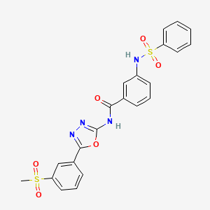 molecular formula C22H18N4O6S2 B2760727 3-benzenesulfonamido-N-[5-(3-methanesulfonylphenyl)-1,3,4-oxadiazol-2-yl]benzamide CAS No. 886909-17-7