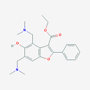 molecular formula C23H28N2O4 B276073 Ethyl 4,6-bis[(dimethylamino)methyl]-5-hydroxy-2-phenyl-1-benzofuran-3-carboxylate 