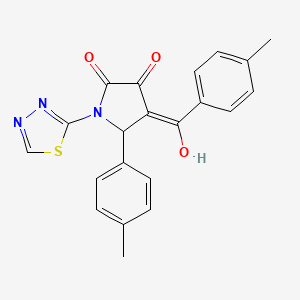 molecular formula C21H17N3O3S B2760735 3-hydroxy-4-(4-methylbenzoyl)-1-(1,3,4-thiadiazol-2-yl)-5-(p-tolyl)-1H-pyrrol-2(5H)-one CAS No. 307541-66-8