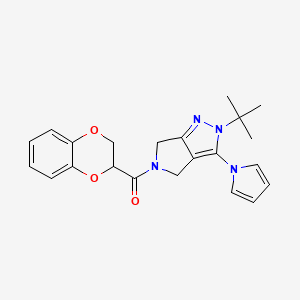 (2-(tert-butyl)-3-(1H-pyrrol-1-yl)pyrrolo[3,4-c]pyrazol-5(2H,4H,6H)-yl)(2,3-dihydrobenzo[b][1,4]dioxin-2-yl)methanone