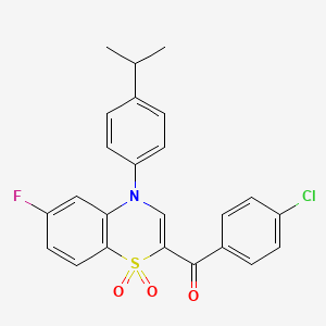 (4-chlorophenyl)[6-fluoro-4-(4-isopropylphenyl)-1,1-dioxido-4H-1,4-benzothiazin-2-yl]methanone