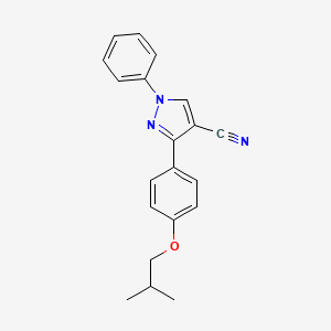 molecular formula C20H19N3O B2760752 3-(4-isobutoxyphenyl)-1-phenyl-1H-pyrazole-4-carbonitrile CAS No. 882223-40-7