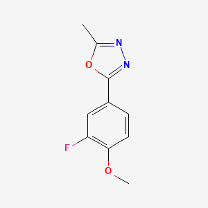 molecular formula C10H9FN2O2 B2760755 2-(3-Fluoro-4-methoxyphenyl)-5-methyl-1,3,4-oxadiazole CAS No. 1171931-54-6