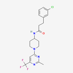 molecular formula C20H22ClF3N4O B2760756 3-(3-氯苯基)-N-(1-(2-甲基-6-(三氟甲基)嘧啶-4-基)哌啶-4-基)丙酰胺 CAS No. 2034439-66-0
