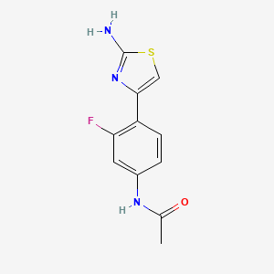 molecular formula C11H10FN3OS B2760757 N-[4-(2-氨基-1,3-噻唑-4-基)-3-氟苯基]乙酰胺 CAS No. 878218-34-9