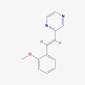 molecular formula C13H12N2O B276076 Methyl 2-[2-(2-pyrazinyl)vinyl]phenyl ether 